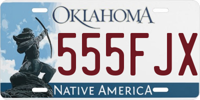 OK license plate 555FJX