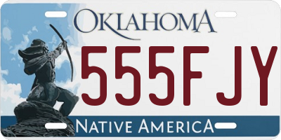 OK license plate 555FJY