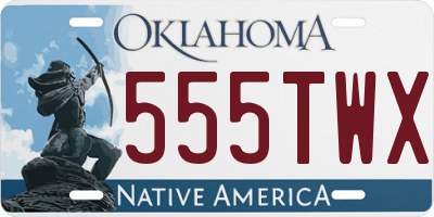 OK license plate 555TWX