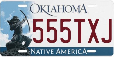 OK license plate 555TXJ