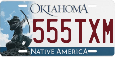 OK license plate 555TXM