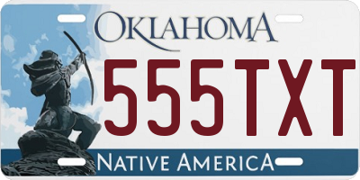 OK license plate 555TXT