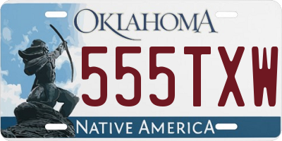 OK license plate 555TXW
