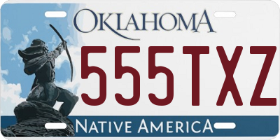 OK license plate 555TXZ