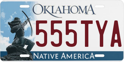 OK license plate 555TYA