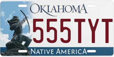 OK license plate 555TYT
