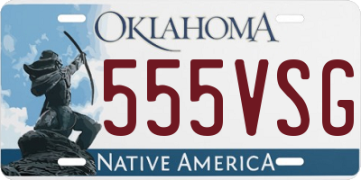 OK license plate 555VSG