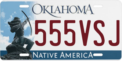 OK license plate 555VSJ