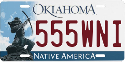 OK license plate 555WNI