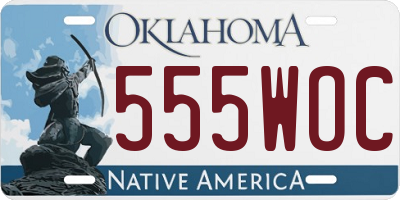 OK license plate 555WOC