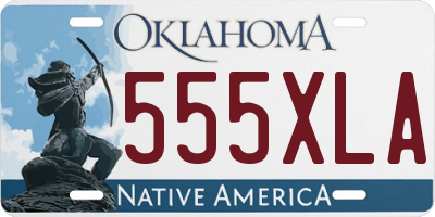 OK license plate 555XLA