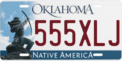 OK license plate 555XLJ