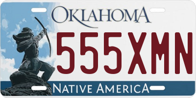 OK license plate 555XMN
