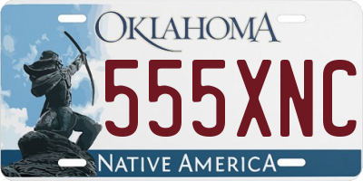 OK license plate 555XNC