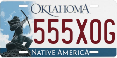 OK license plate 555XOG