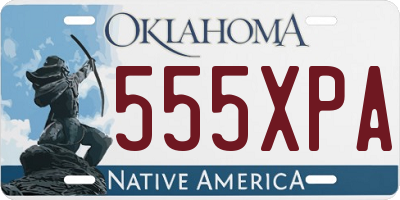 OK license plate 555XPA