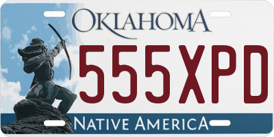 OK license plate 555XPD