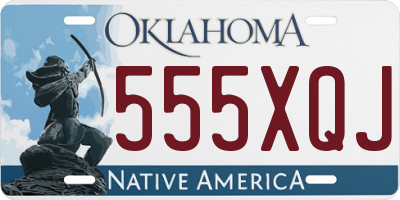 OK license plate 555XQJ