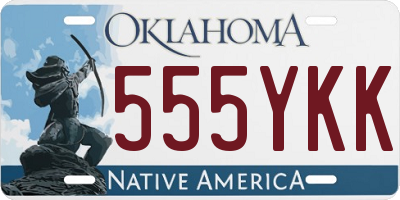 OK license plate 555YKK