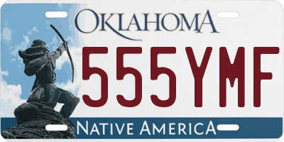 OK license plate 555YMF