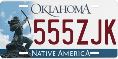 OK license plate 555ZJK