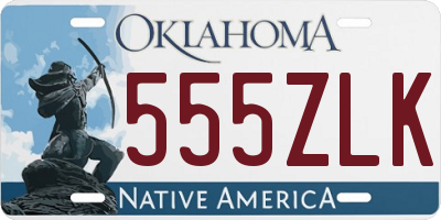 OK license plate 555ZLK