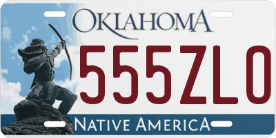 OK license plate 555ZLO