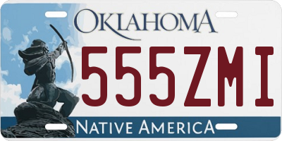 OK license plate 555ZMI