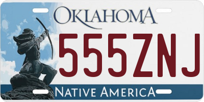 OK license plate 555ZNJ