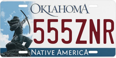 OK license plate 555ZNR