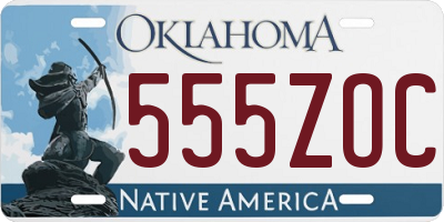 OK license plate 555ZOC