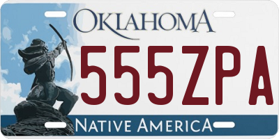 OK license plate 555ZPA