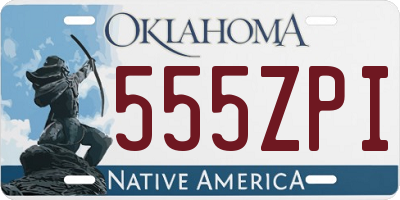 OK license plate 555ZPI