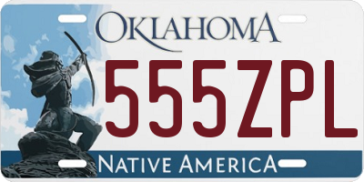 OK license plate 555ZPL