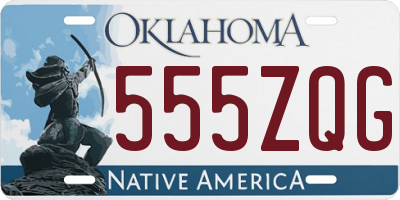 OK license plate 555ZQG