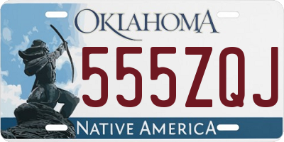 OK license plate 555ZQJ