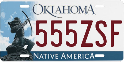 OK license plate 555ZSF