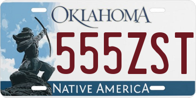 OK license plate 555ZST