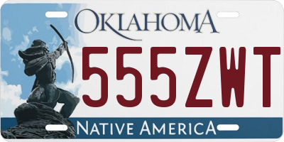 OK license plate 555ZWT