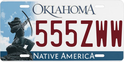 OK license plate 555ZWW