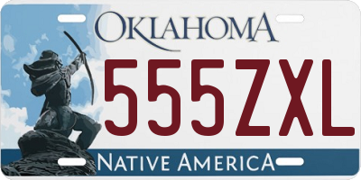 OK license plate 555ZXL