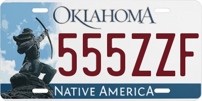 OK license plate 555ZZF