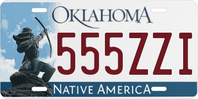 OK license plate 555ZZI