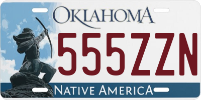 OK license plate 555ZZN