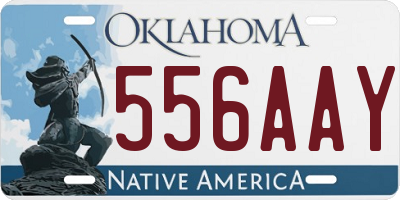 OK license plate 556AAY