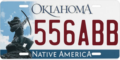 OK license plate 556ABB