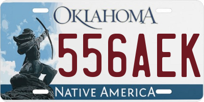 OK license plate 556AEK