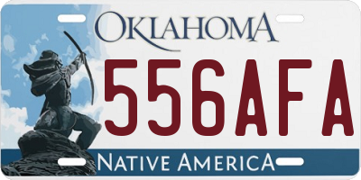 OK license plate 556AFA