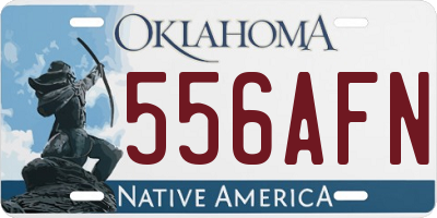 OK license plate 556AFN