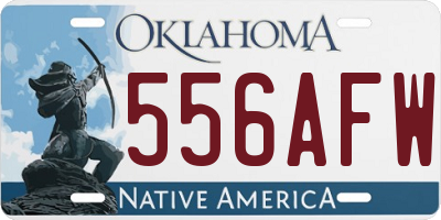 OK license plate 556AFW